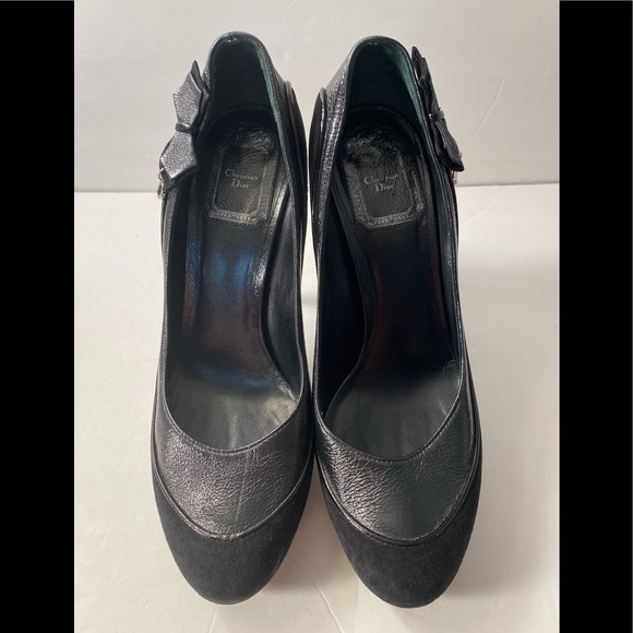 Christian Dior pumps Heels Suede leather black 38.5 - Picture 4 of 11